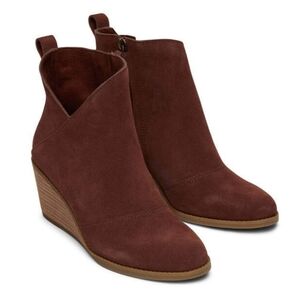 Toms Women's Sutton Suede Wedge Boots‎ Size 8